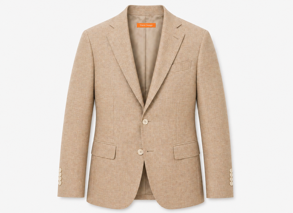 Tailored Linen Blend Blazer – Sand