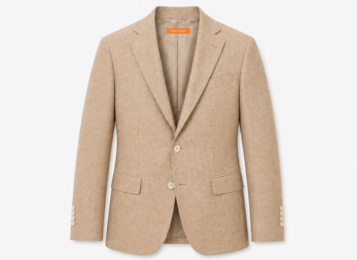 Tailored Linen Blend Blazer – Sand