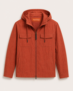 Lightweight Hooded Set Jacket - Rust