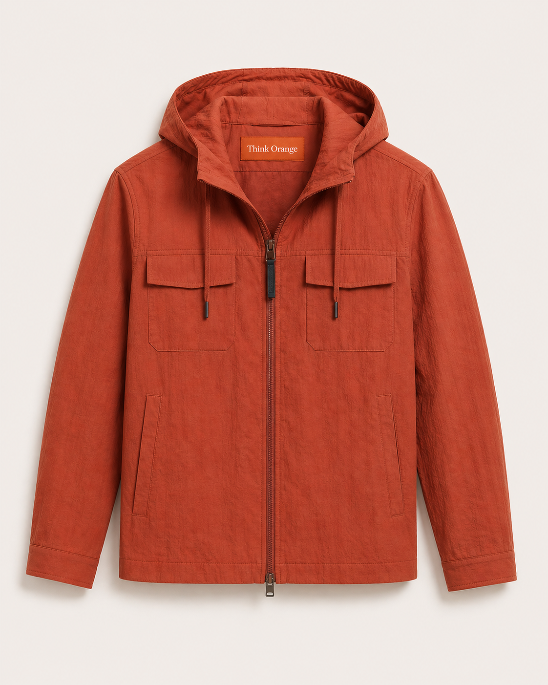 Lightweight Hooded Set Jacket - Rust