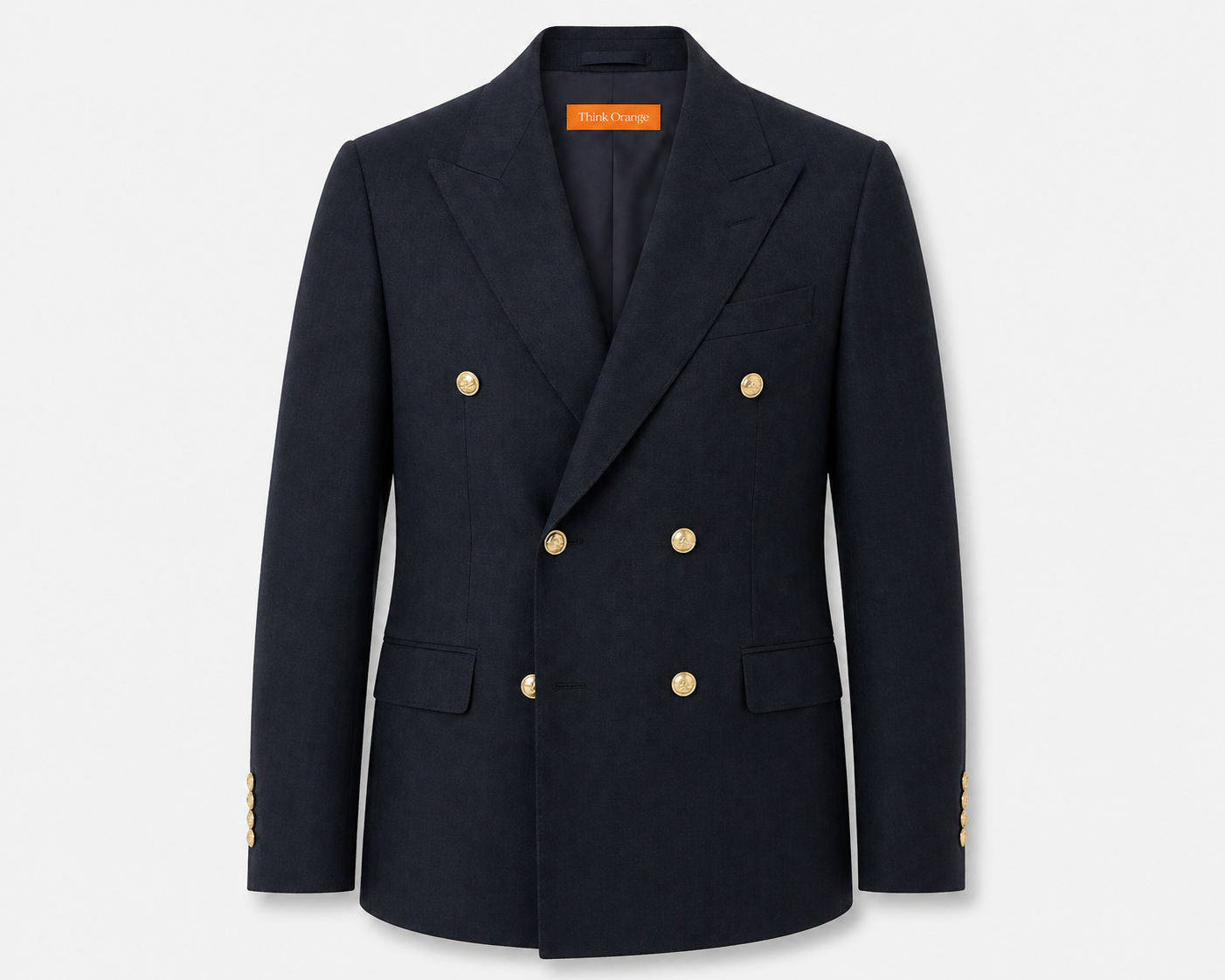 Double-Breasted Tailored Blazer – Navy