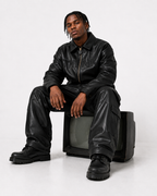 Signature Leather Zip Jacket  New York State of Thinking