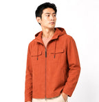 Lightweight Hooded Set Jacket - Rust