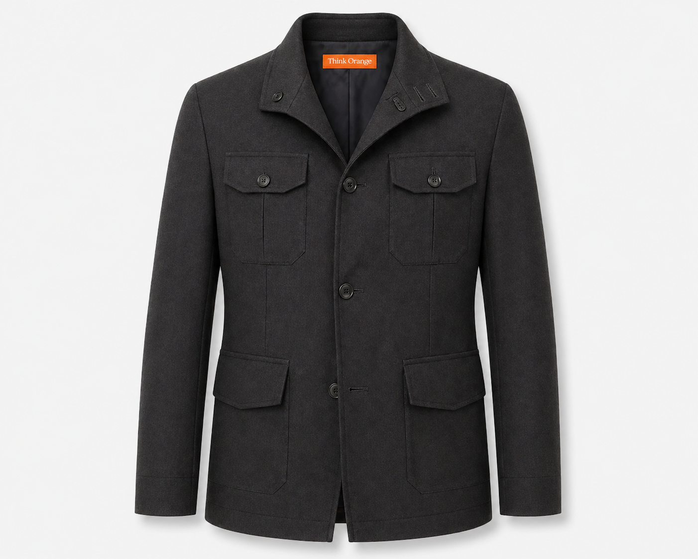 Tailored Utility Blazer Jacket – Navy