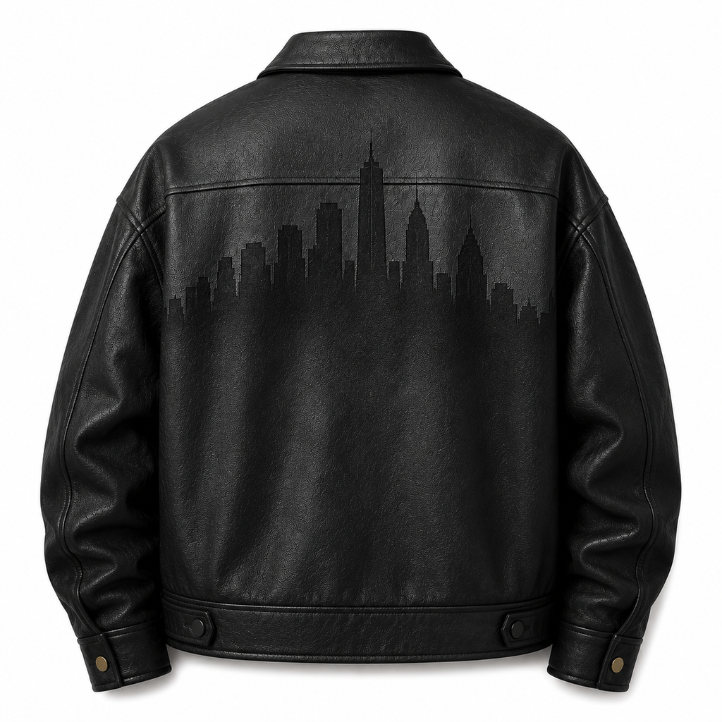 Signature Leather Zip Jacket  New York State of Thinking