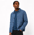 Textured Button Jacket - Blue