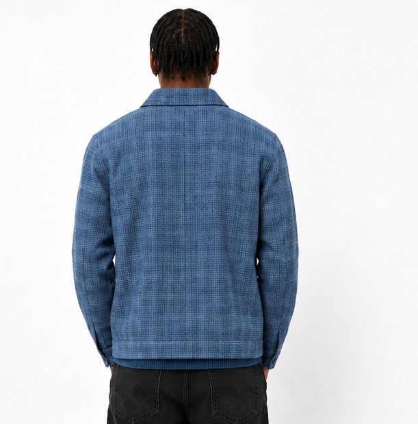 Textured Button Jacket - Blue