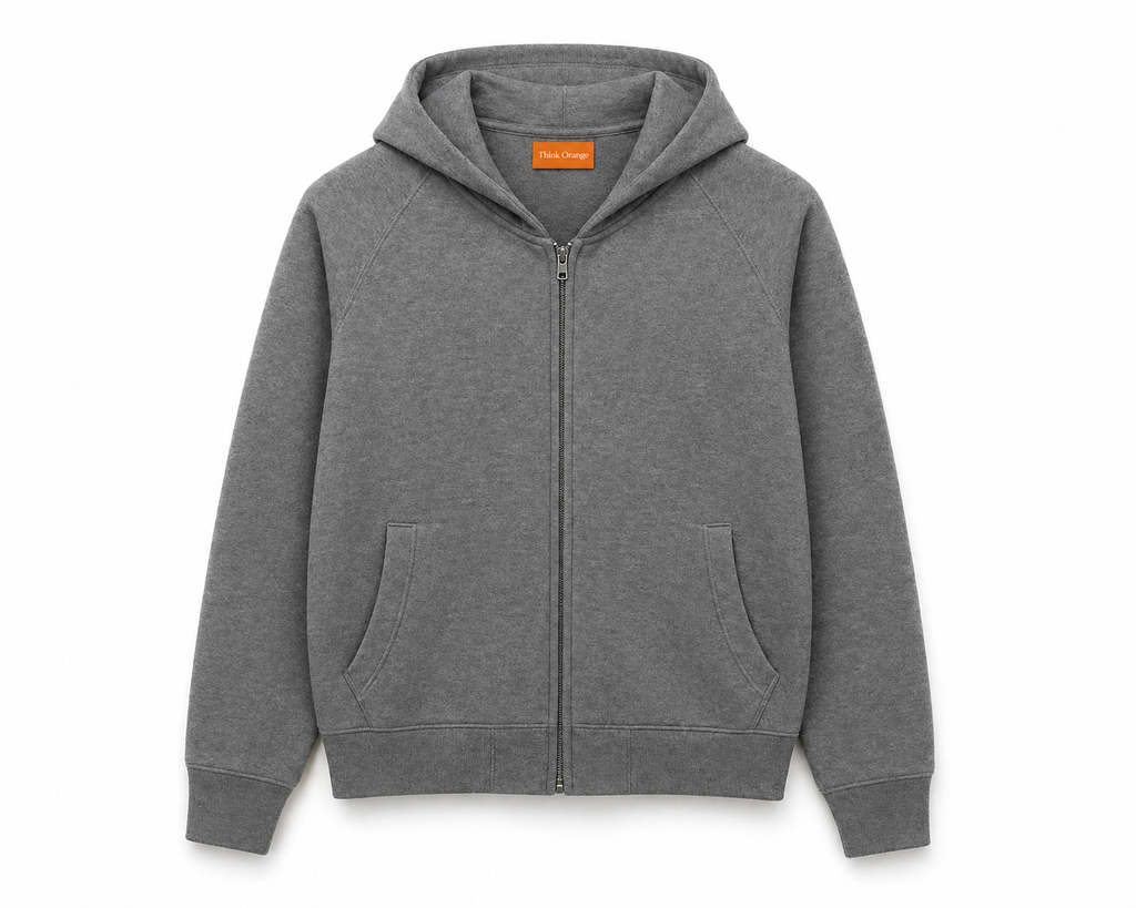 Fine Knit Zip Hoodie – Grey