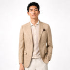 Tailored Linen Blend Blazer – Sand