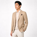 Tailored Linen Blend Blazer – Sand