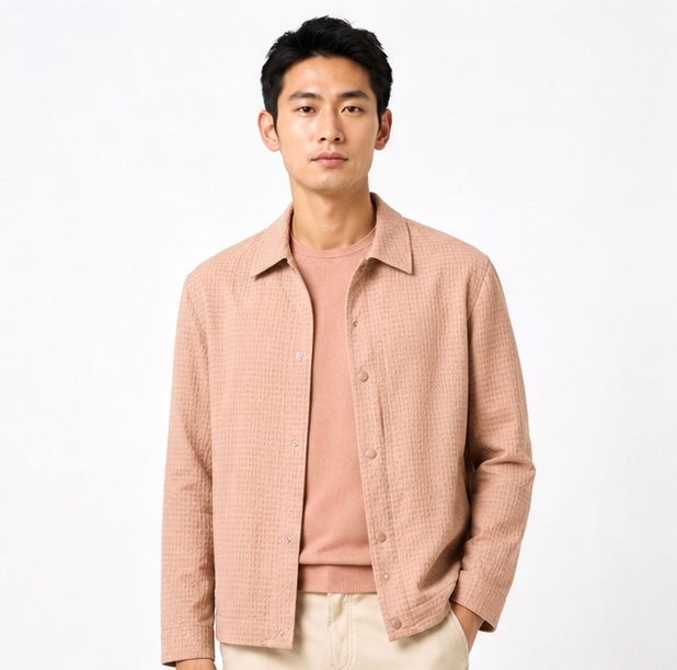 Textured Overshirt – Peach
