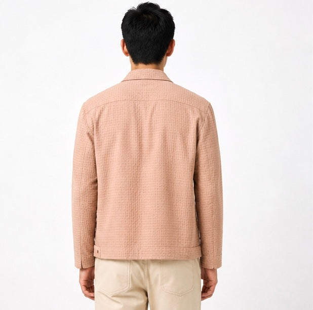 Textured Overshirt – Peach