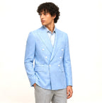 Double-Breasted Tailored Blazer - Sky Blue