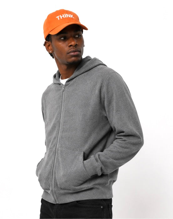 Fine Knit Zip Hoodie – Grey