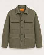 Utility Textured Overshirt – Olive