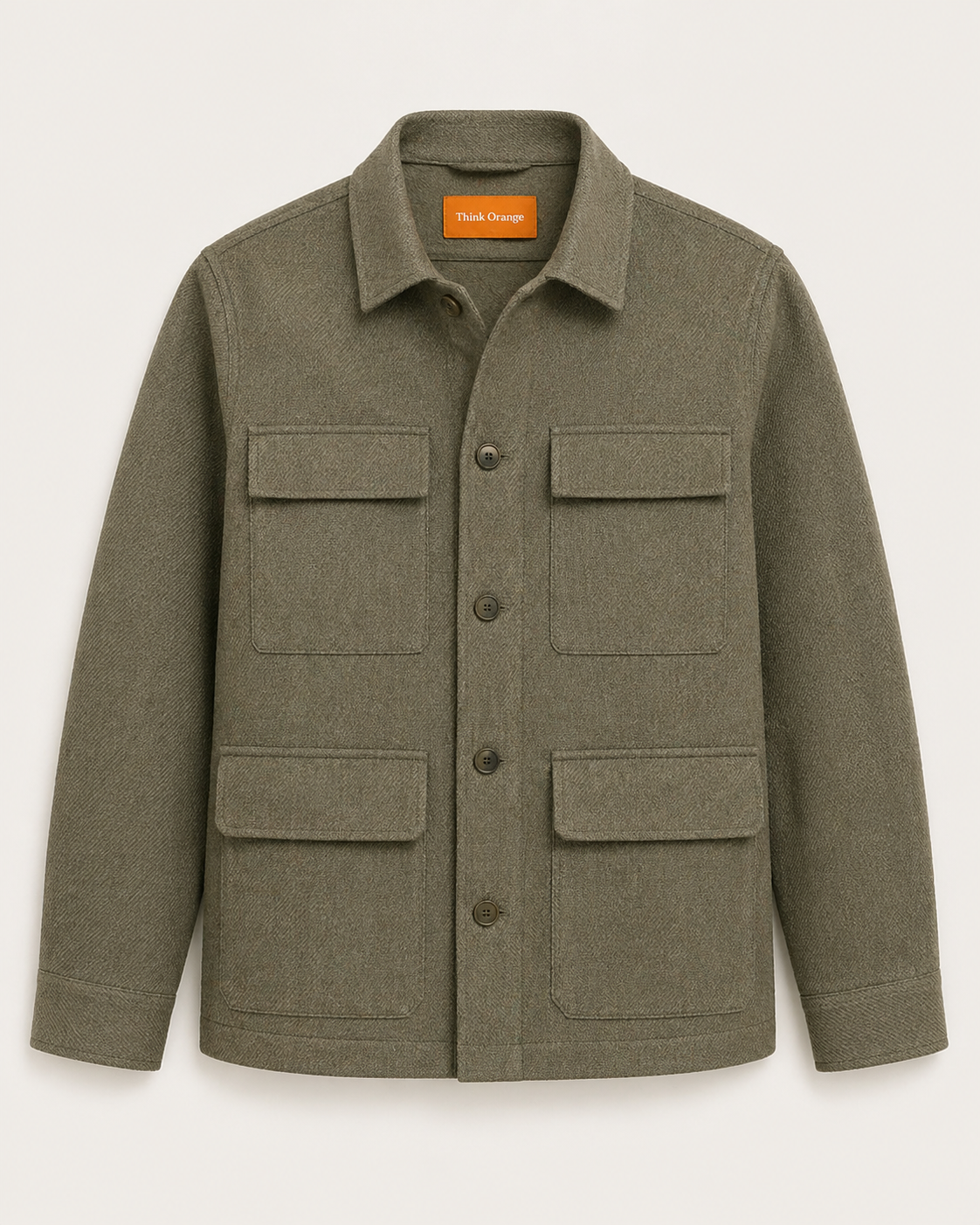 Utility Textured Overshirt – Olive
