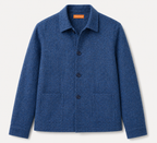 Textured Button Jacket - Blue