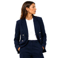 Double-Breasted Tailored Blazer – Navy