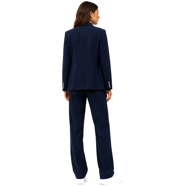 Double-Breasted Tailored Blazer – Navy