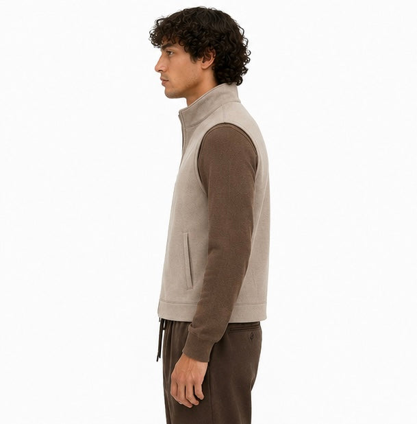 Minimal Zip Vest – Taupe