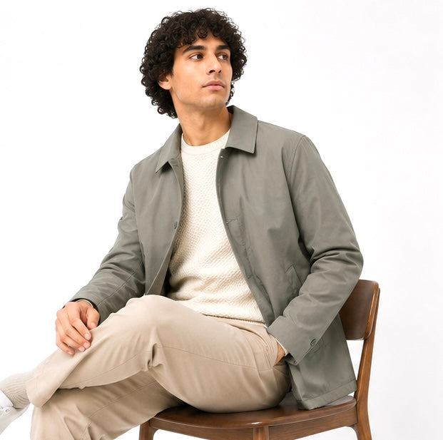 Lightweight Technical Long Coat – Light Khaki