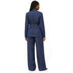 Belted Structured Jacket – Navy
