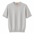 Knit Short Sleeve Crew - Light Grey