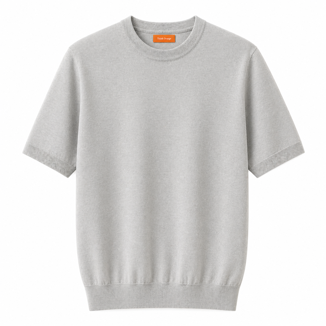 Knit Short Sleeve Crew - Light Grey