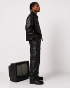 Signature Leather Zip Jacket  New York State of Thinking