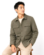 Utility Textured Overshirt – Olive