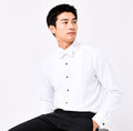 White Bib-Front Wing-Collar Dress Shirt