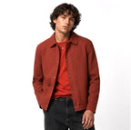 Textured Button Jacket – Rust