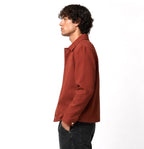Textured Button Jacket – Rust