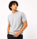 Knit Short Sleeve Crew - Light Grey