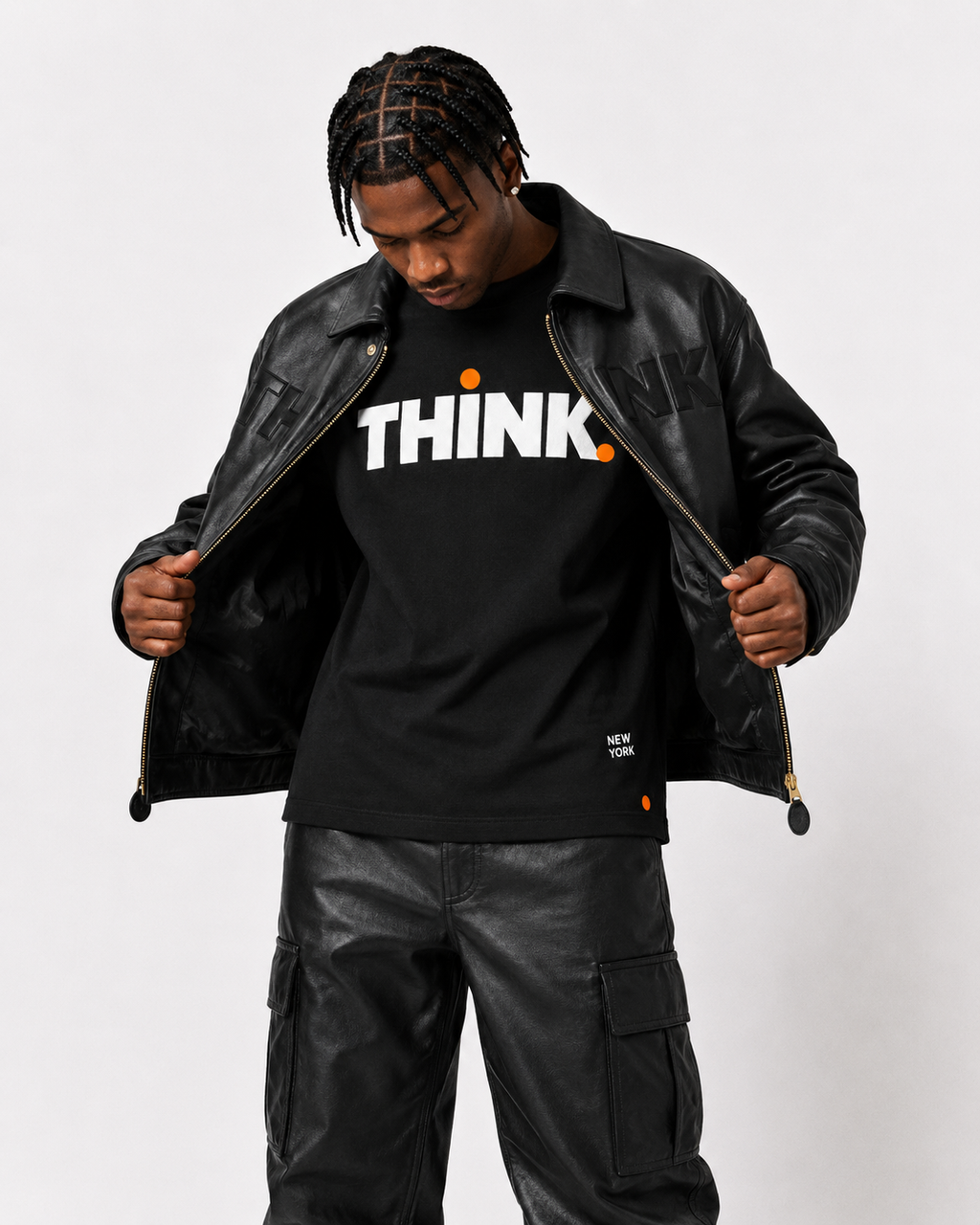 Signature Leather Zip Jacket  New York State of Thinking