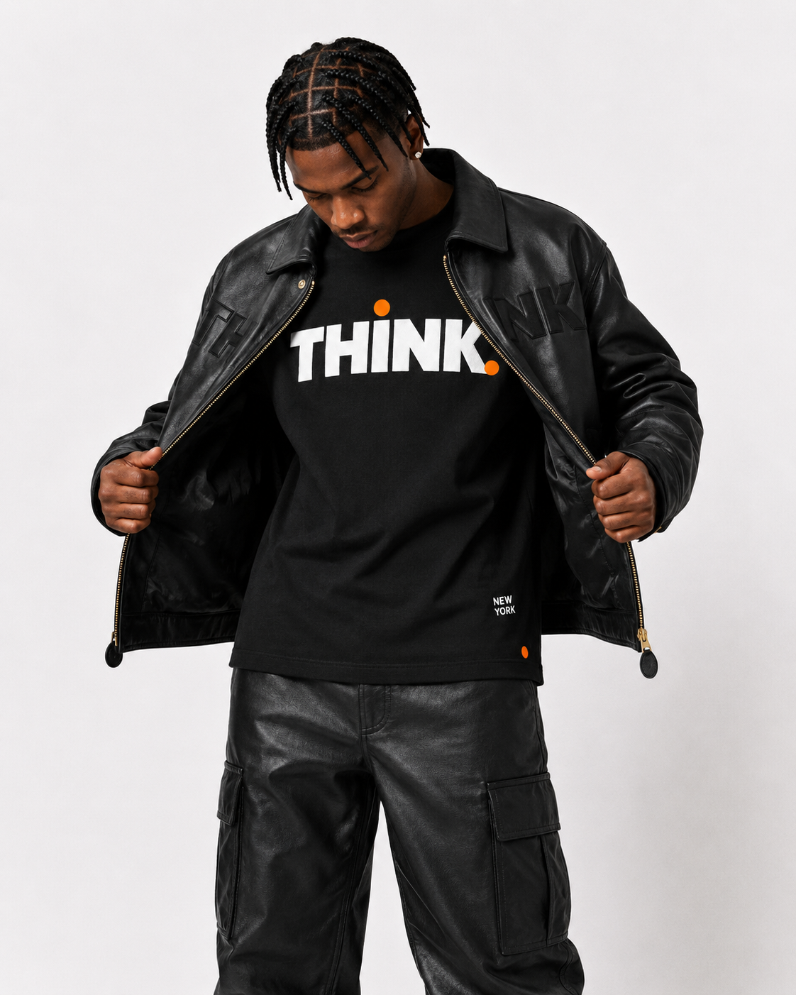 Signature Leather Zip Jacket  New York State of Thinking