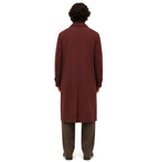 Deep Burgundy Relaxed-Fit Long Coat
