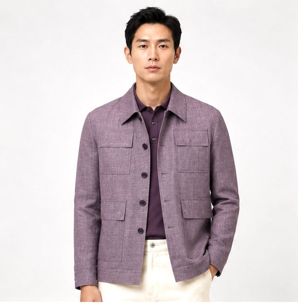 Tailored Utility Jacket – Plum