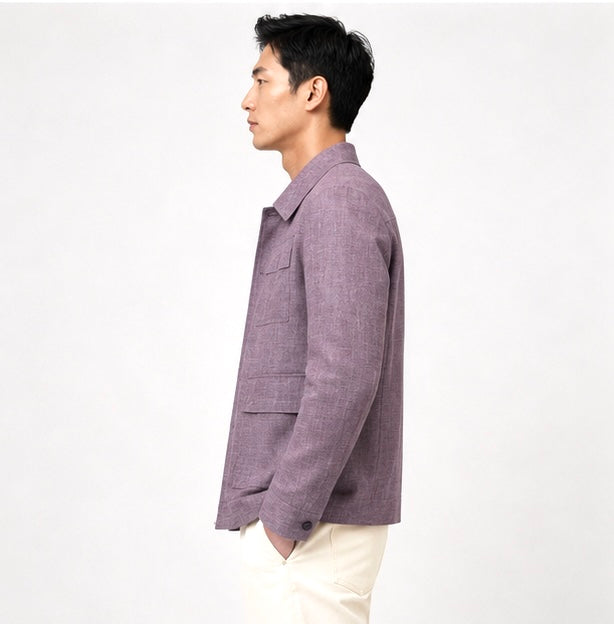 Tailored Utility Jacket – Plum