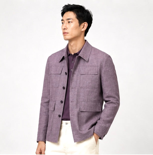 Tailored Utility Jacket – Plum