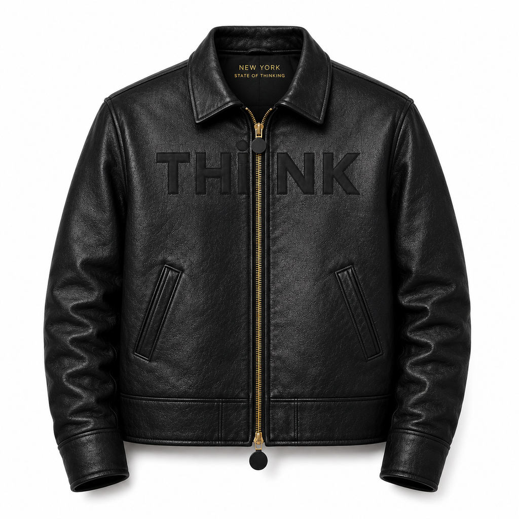 Signature Leather Zip Jacket  New York State of Thinking