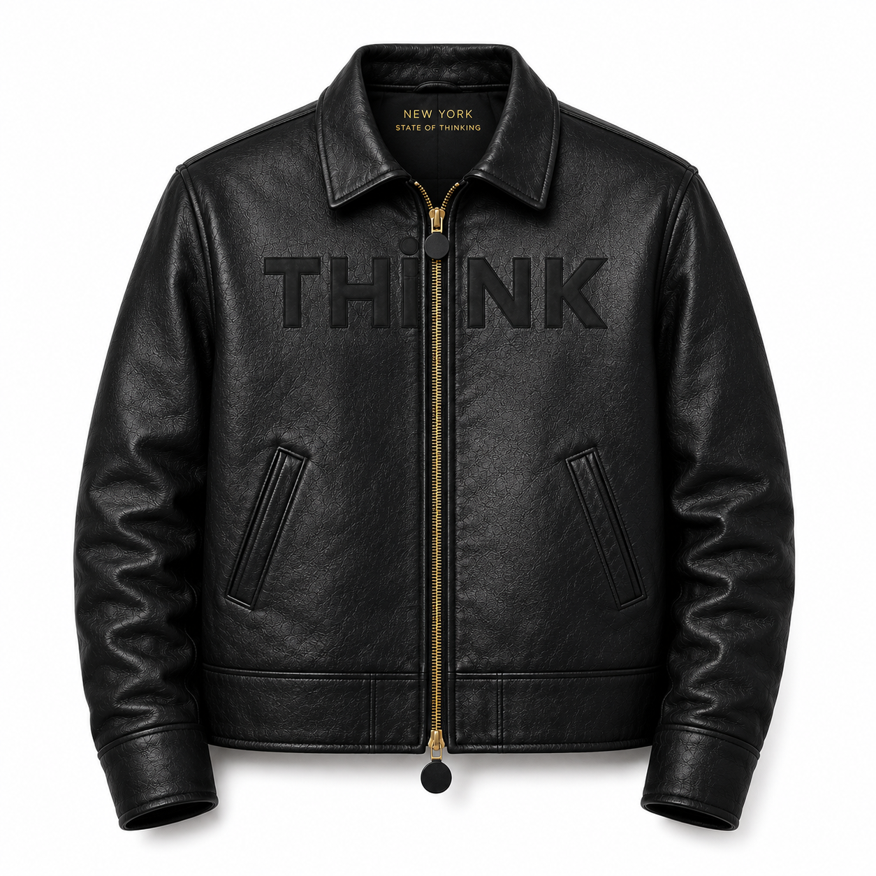 Signature Leather Zip Jacket  New York State of Thinking