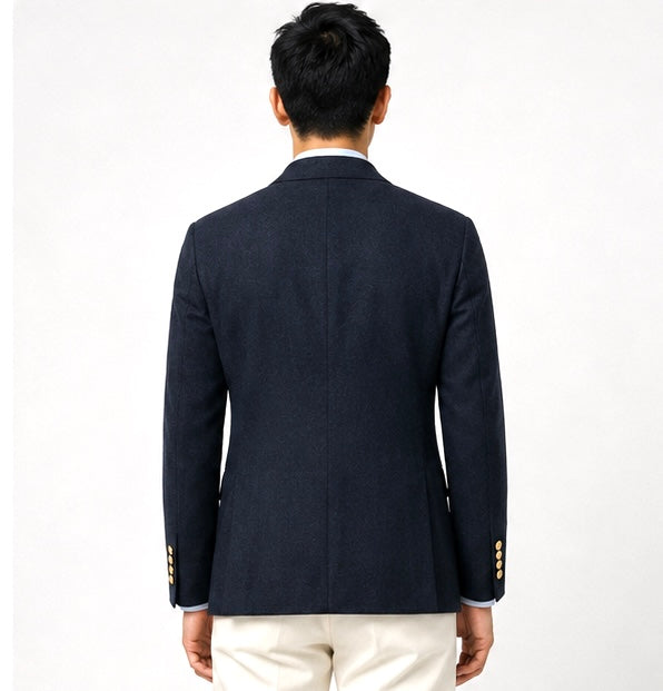 Double-Breasted Tailored Blazer – Navy