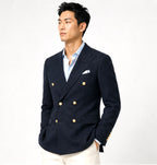 Double-Breasted Tailored Blazer – Navy
