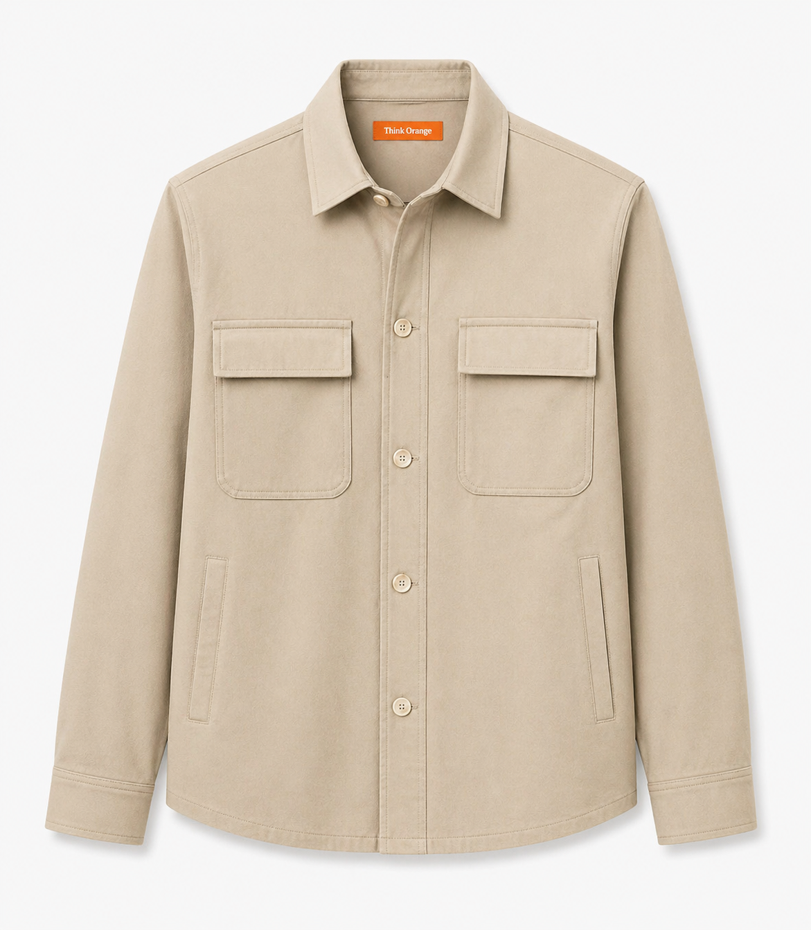 Structured Utility Shirt Jacket – Beige