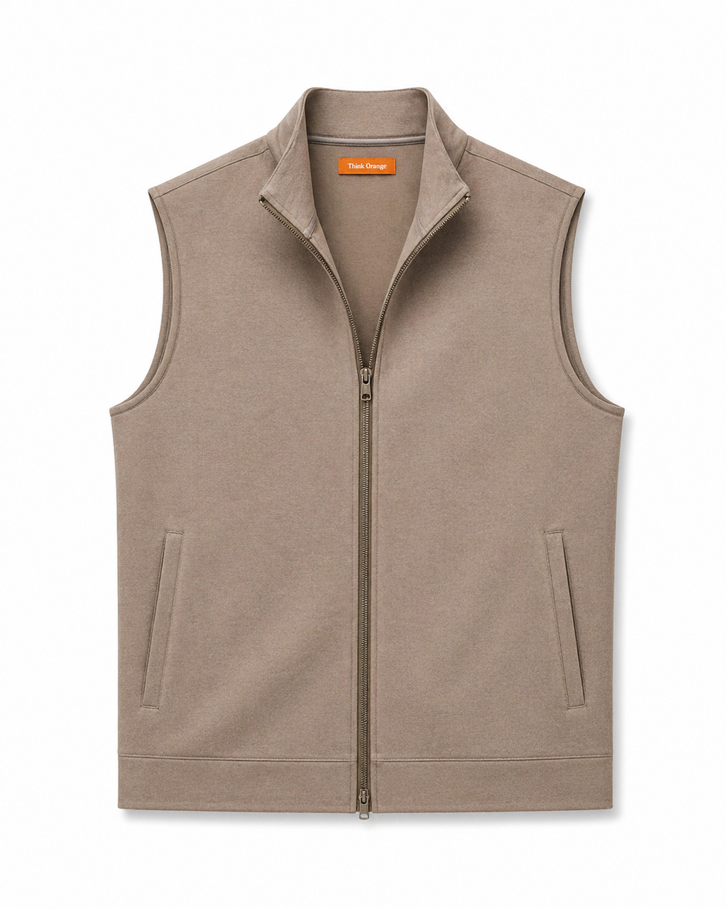 Minimal Zip Vest – Taupe