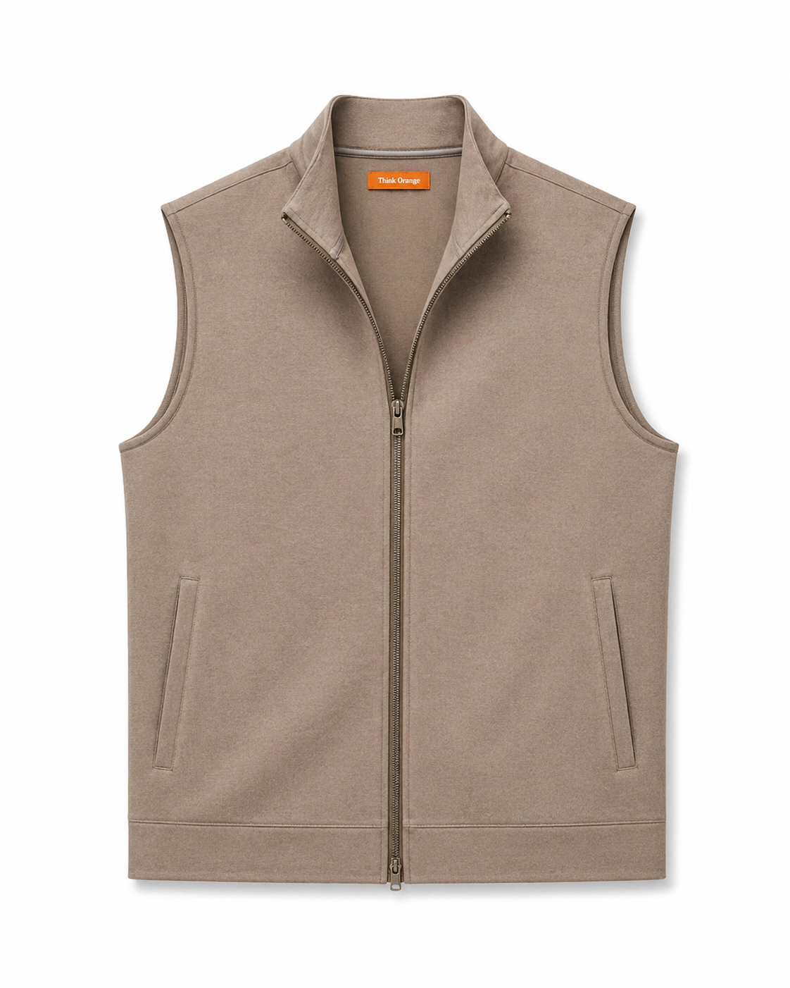 Minimal Zip Vest – Taupe