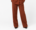 High-Waisted Pleated Wide-Leg Trousers - Burnt Orange