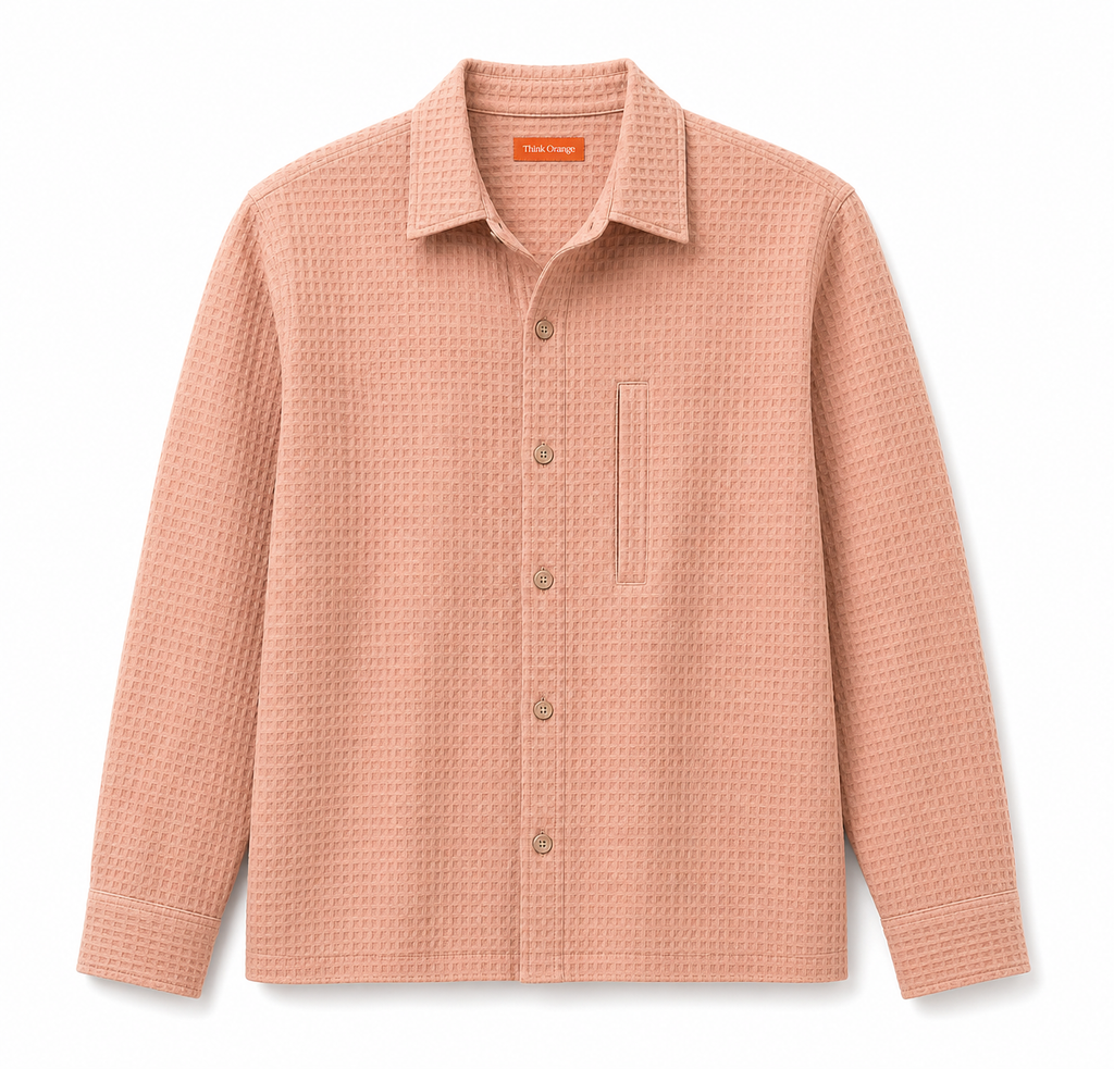 Textured Overshirt – Peach