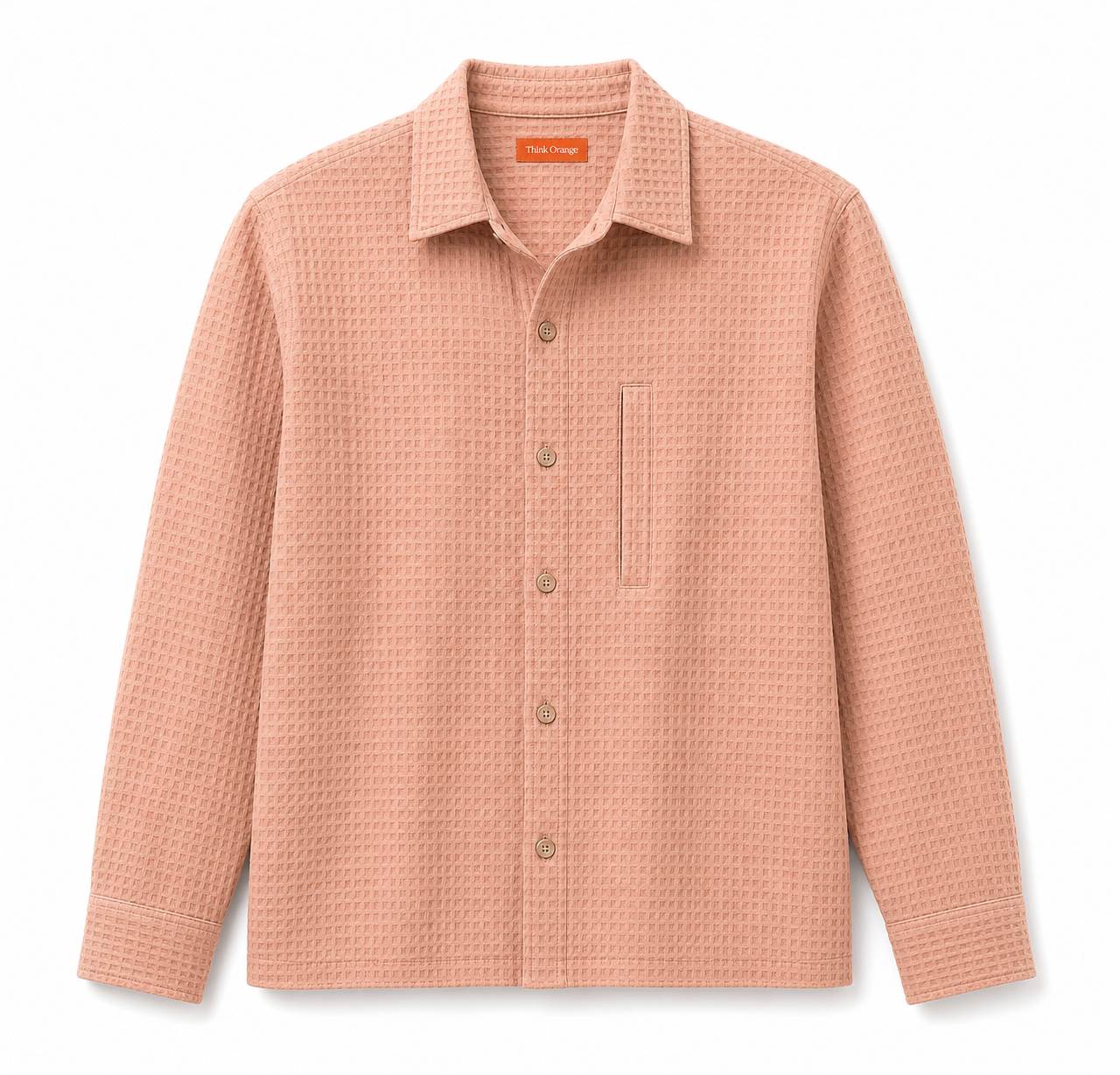 Textured Overshirt – Peach